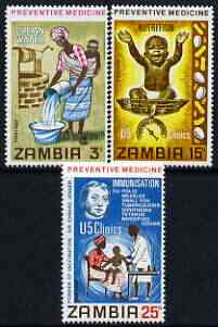 Zambia 1970 Preventative Medicine perf set of 3 unmounted mint, SG 152-54