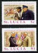 St Lucia 1974 Centenary of Birth of Sir Winston Churchill perf set of 2 unmounted mint, SG 389-90