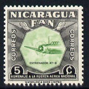 Nicaragua 1954 National Air Force Commemoration - 5c AT-6 Training Plane unmounted mint SG 1213