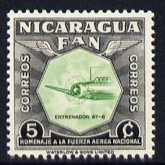 Nicaragua 1954 National Air Force Commemoration - 5c AT-6 Training Plane unmounted mint SG 1213