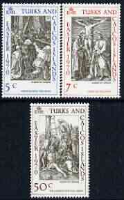 Turks & Caicos Islands 1970 Easter (Engravingsby Durer) perf set of 3 unmounted mint, SG 318-20