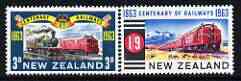 New Zealand 1963 Railway Centenary perf set of 2 unmounted mint, SG 818-19