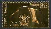 Staffa 1976 National Flags £6 Belgium embossed in 23k gold foil (Rosen #346) unmounted mint