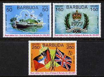 Barbuda 1977 Royal Visit set of 3 unmounted mint (SG 345-7)