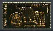Staffa 1976 National Flags £6 USA embossed in 23k gold foil (Rosen #367) unmounted mint