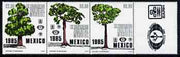 Mexico 1985 World Forestry Congress perf strip of 3 unmounted mint, SG 1747-49
