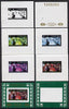 Tanzania 1987 Queen's 60th Birthday the unissued 60s sheetlet in set of 8 progressive colour proofs comprising individual colours, various 2, 3 or 4 colour composites plus the completed design unmounted mint