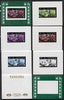Tanzania 1987 Queen's 60th Birthday the unissued 10s sheetlet in set of 8 progressive colour proofs comprising individual colours, various 2, 3 or 4 colour composites plus the completed design unmounted mint