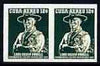 Cuba 1957 Lord Baden Powell 12c imperf horiz pair being a 'Hialeah' forgery on gummed paper (as SG 804)