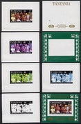 Tanzania 1987 Queen's 60th Birthday the unissued 5s sheetlet in set of 8 progressive colour proofs comprising individual colours, various 2, 3 or 4 colour composites plus the completed design unmounted mint