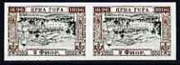 Montenegro 1896 Monastery 2f with centre inverted imperf pair being a 'Hialeah' forgery on gummed paper (as SG 101)