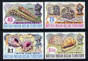 British Indian Ocean Territory 1974 Wildlife (2nd series) Shells perf set of 4 unmounted mint, SG 58-61*