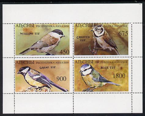 Abkhazia 1995 Birds (Tits) perf set of 4 unmounted mint