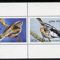 Abkhazia 1995 Birds (Tits) perf souvenir sheet containing 2 values unmounted mint