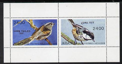 Abkhazia 1995 Birds (Tits) perf souvenir sheet containing 2 values unmounted mint