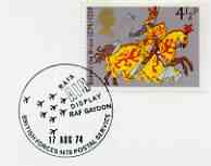 Postmark - Great Britain 1974 card bearing illustrated cancellation for RAF Air Display at RAF Gaydon (BFPS)