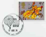 Postmark - Great Britain 1974 card bearing illustrated cancellation for RAF Air Display at Woodford (BFPS)