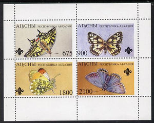 Abkhazia 1995 Butterflies (with Scout emblem) perf set of 4 unmounted mint