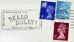 Postmark - Great Britain 1974 cover bearing illustrated slogan cancellation for 'Hello Dolly' at the Richmond Theatre
