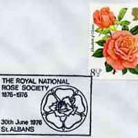 Postmark - Great Britain 1976 cover bearing illustrated cancellation for the Royal National Rose Society