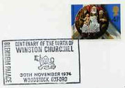 Postmark - Great Britain 1974 cover bearing illustrated cancellation for Birth Centenary of Winston Churchill (Woodstock)