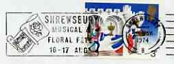 Postmark - Great Britain 1974 cover bearing illustrated slogan cancellation for Shrewsbury Musical & Floral Fete