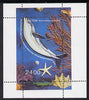 Abkhazia 1995 Animals (Dolphin & Shell) perf souvenir sheet unmounted mint