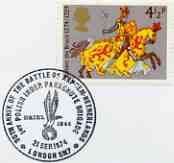 Postmark - Great Britain 1974 card bearing illustrated slogan cancellation for 30th Anniversary of Battle of Arnhem