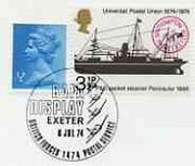 Postmark - Great Britain 1974 card bearing illustrated cancellation for RAF Display at Exeter (BFPS)