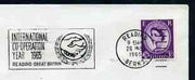 Postmark - Great Britain 1965 cover bearing illustrated slogan cancellation for International Co-operation Year (Reading)