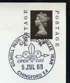 Postmark - Great Britain 1969 card bearing illustrated cancellation for Gilwell Park Cub Scout Golden Jubilee