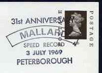 Postmark - Great Britain 1969 card bearing illustrated cancellation for Anniversary of Mallard Speed Record