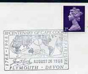 Postmark - Great Britain 1968 cover bearing illustrated cancellation for Bicentenary of Captain Cook Departure from Plymouth