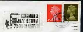 Postmark - Great Britain 1970 cover bearing illustrated slogan cancellation for Cambridge Jazz Festival