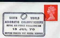 Postmark - Great Britain 1970 cover bearing illustrated cancellation for 6th World Aerobatic Championships (BFPS)