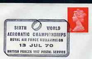 Postmark - Great Britain 1970 cover bearing illustrated cancellation for 6th World Aerobatic Championships (BFPS)