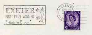 Postmark - Great Britain 1967 card bearing illustrated slogan cancellation for Britain in Bloom (Exeter)
