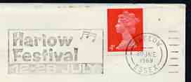 Postmark - Great Britain 1969 cover bearing illustrated slogan cancellation for Harlow Festival