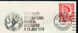 Postmark - Great Britain 1969 cover bearing illustrated slogan cancellation for Llangollen International Musical Eisteddfod