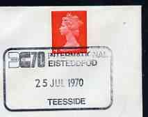Postmark - Great Britain 1970 cover bearing illustrated slogan cancellation for Tees-Side international Eisteddfod