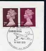 Postmark - Great Britain 1979 cover bearing illustrated cancellation for 30th Anniversary of the Canberra (BFPS)
