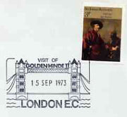 Postmark - Great Britain 1973 cover bearing illustrated cancellation for Visit of Golden Hinde to London (Showing Tower Bridge)
