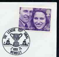 Postmark - Great Britain 1974 cover bearing illustrated cancellation for The League Cup Final