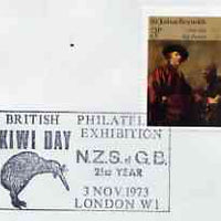 Postmark - Great Britain 1973 cover bearing slogan cancellation for British Philatelic Exhibition (Kiwi Day)