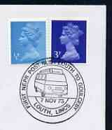 Postmark - Great Britain 1973 cover bearing illustrated cancellation for First Post Bus Louth to Goulceby