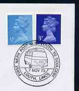 Postmark - Great Britain 1973 cover bearing illustrated cancellation for First Post Bus Louth to Goulceby