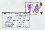 Postmark - Great Britain 1973 cover bearing illustrated cancellation for British Philatelic Exhibition (Polish Phil Soc)