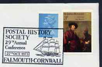Postmark - Great Britain 1973 cover bearing illustrated cancellation for Postal History Soc (29th Conference, Falmouth)
