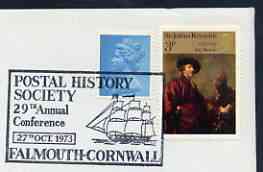 Postmark - Great Britain 1973 cover bearing illustrated cancellation for Postal History Soc (29th Conference, Falmouth)