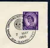 Postmark - Great Britain 1966 cover bearing illustrated cancellation for Rotary International Annual Conference, Blackpool